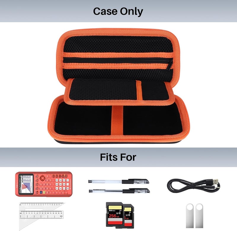 RIYADAone Hard Case Replacement for Texas Instruments TI-84 Plus CE/TI-84 Plus/TI-Nspire CX II CAS/TI-Nspire CX II/TI-83 Plus/TI-89 Titanium/TI-85 / TI-86 Color Graphing Calculator (Black+Orange Case) - Image 3